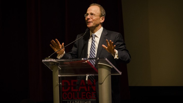 Jonathan Kraft, President, The Kraft Group, speaking to students at the Executive Lecture Series. 